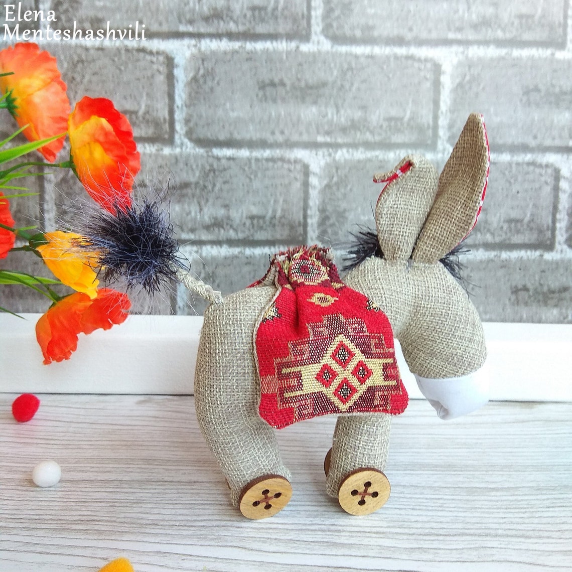 Funny Donkey toy Collectible animal art doll donkeys Stuffed Etsy