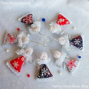 Muñeco ángel navideño, juego de adornos colgantes para árbol.