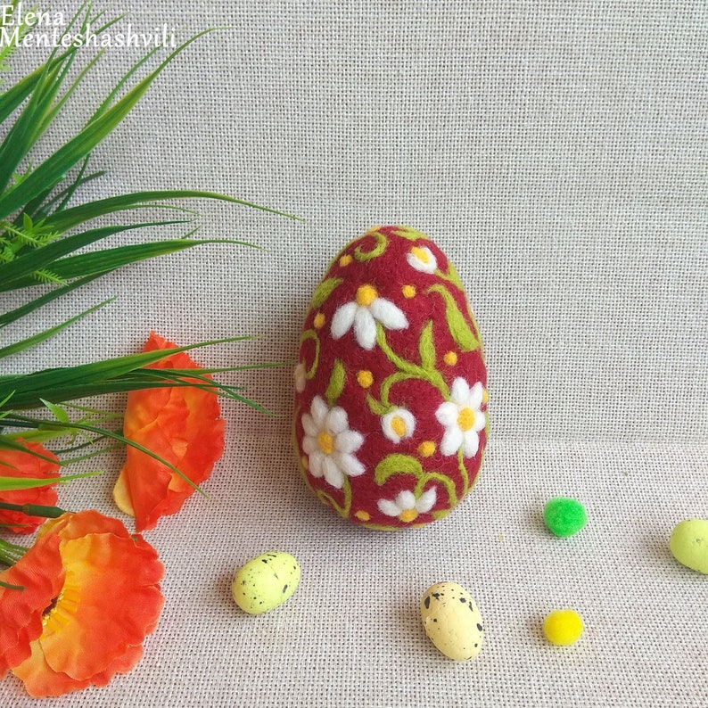 Needle Felted Easter Egg, Personalized Decorative Easter Egg With ...