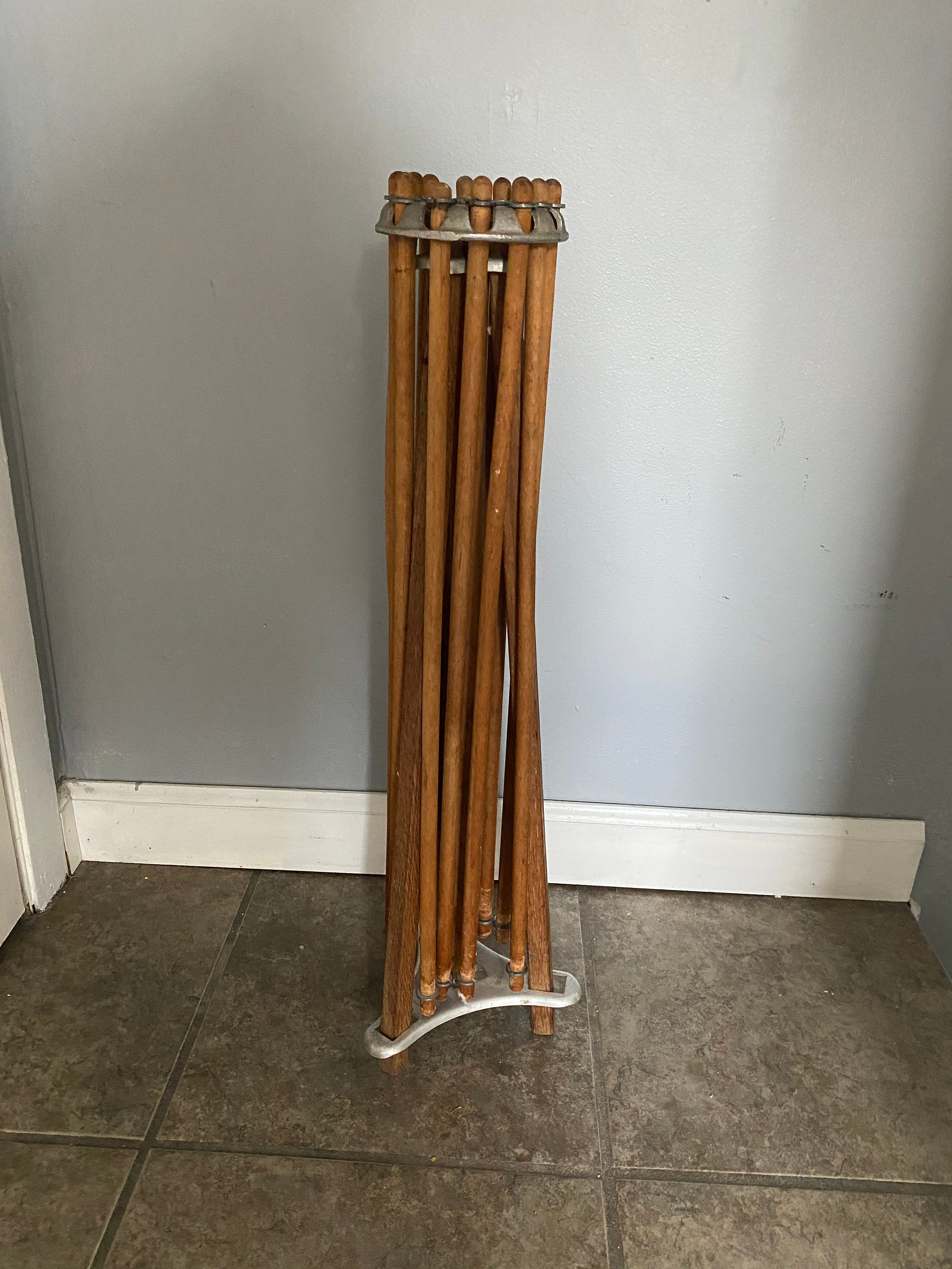 Vintage Antique Laundry Drying Rack, Umbrella Style Folding Rack