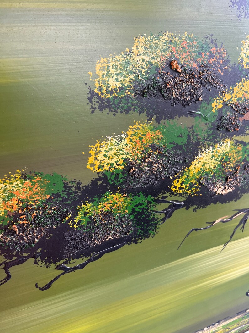 Vintage Large Yasu Eguchi Oil Painting Bonsai Tree & Seagulls Etsy