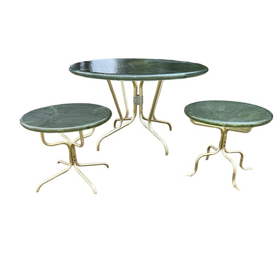 MCM Vintage Patio Table Set Aluminum and Acrylic Retro Patio