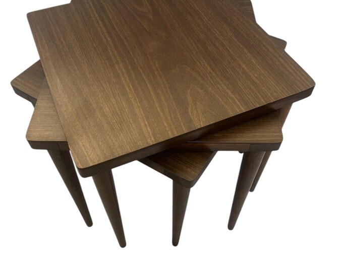 Stackable Wood Side Tables – Set of 3 Nesting Tables, Mid-century ...