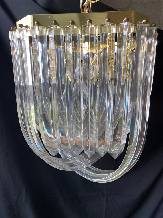 Lucite ribbon cheap chandelier