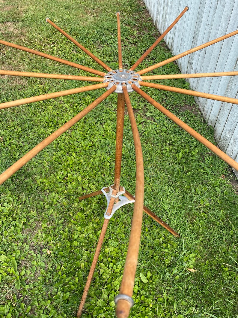 Vintage Antique Laundry Drying Rack, Umbrella Style Folding Rack