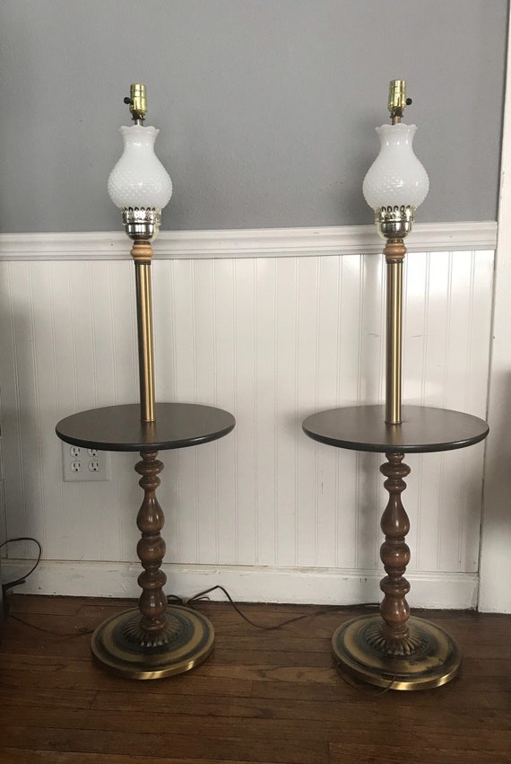 floor lamp with table attached