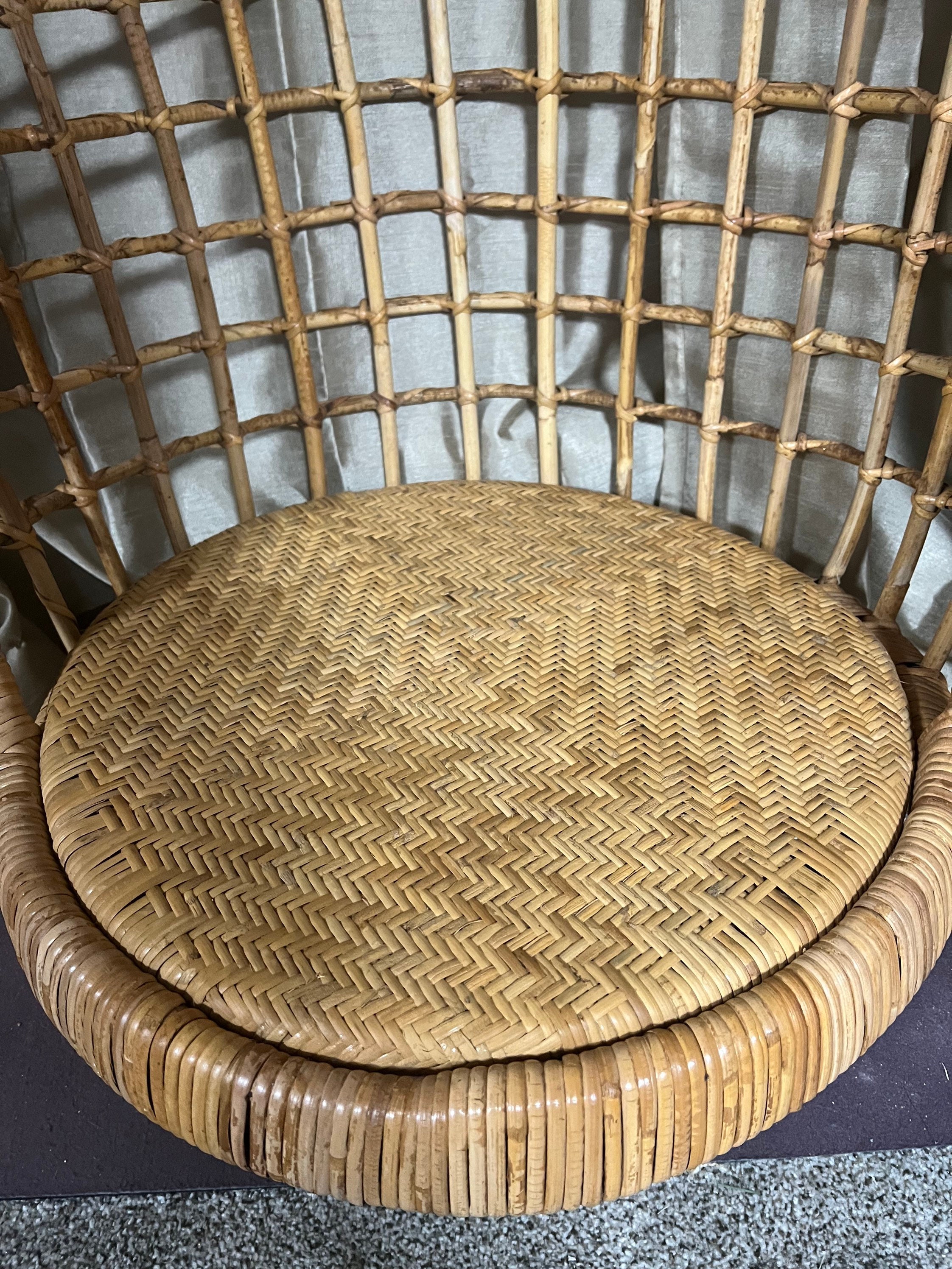 Vintage Rattan Hanging Egg Chair