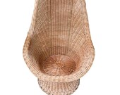 Wicker Rattan High Back Captain Chair Rattan Arm Chair French High Back Wicker Chair
