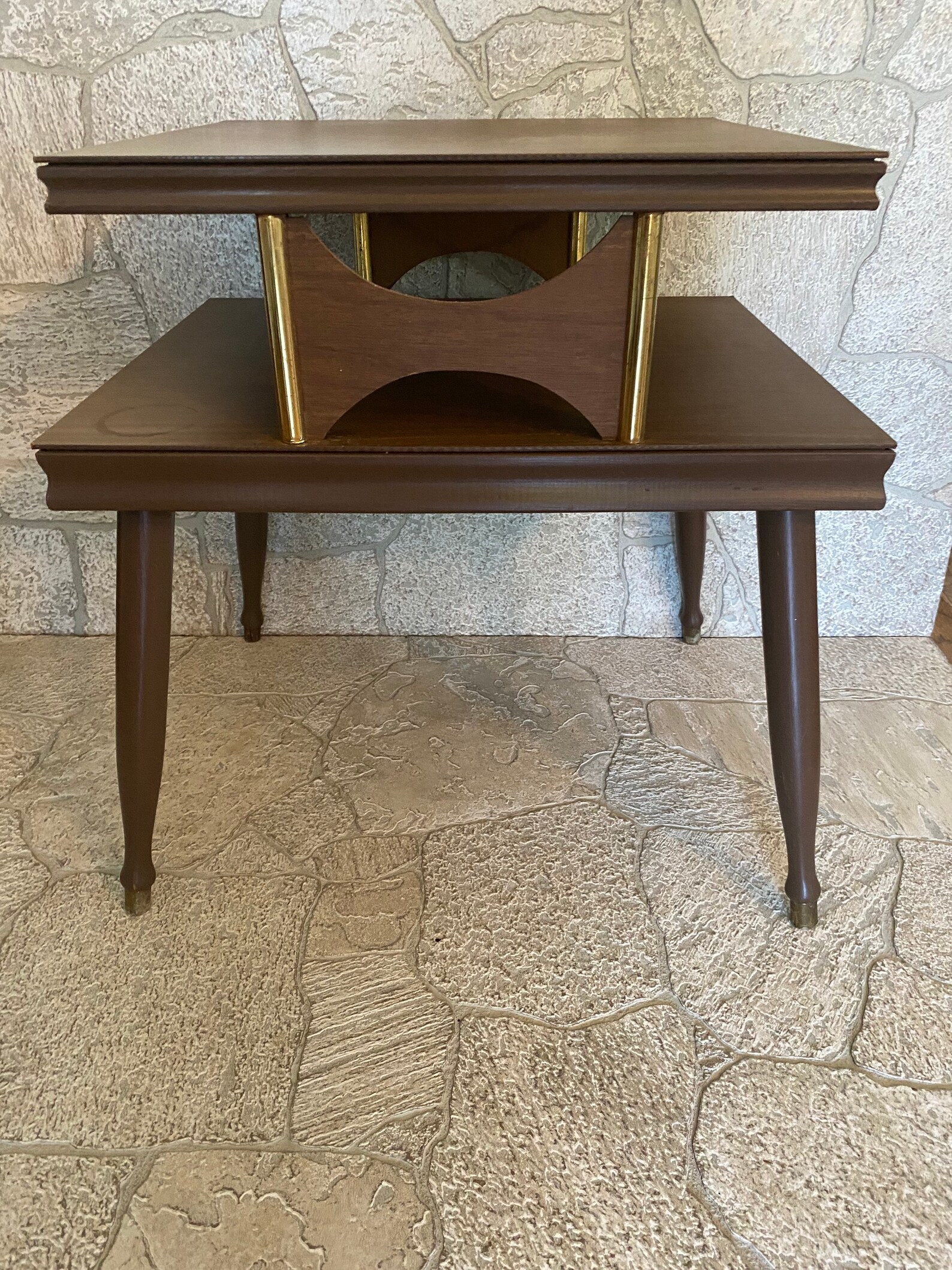 Mid Century Modern Two Tier Table/ MCM Bow Tie Collection End Etsy