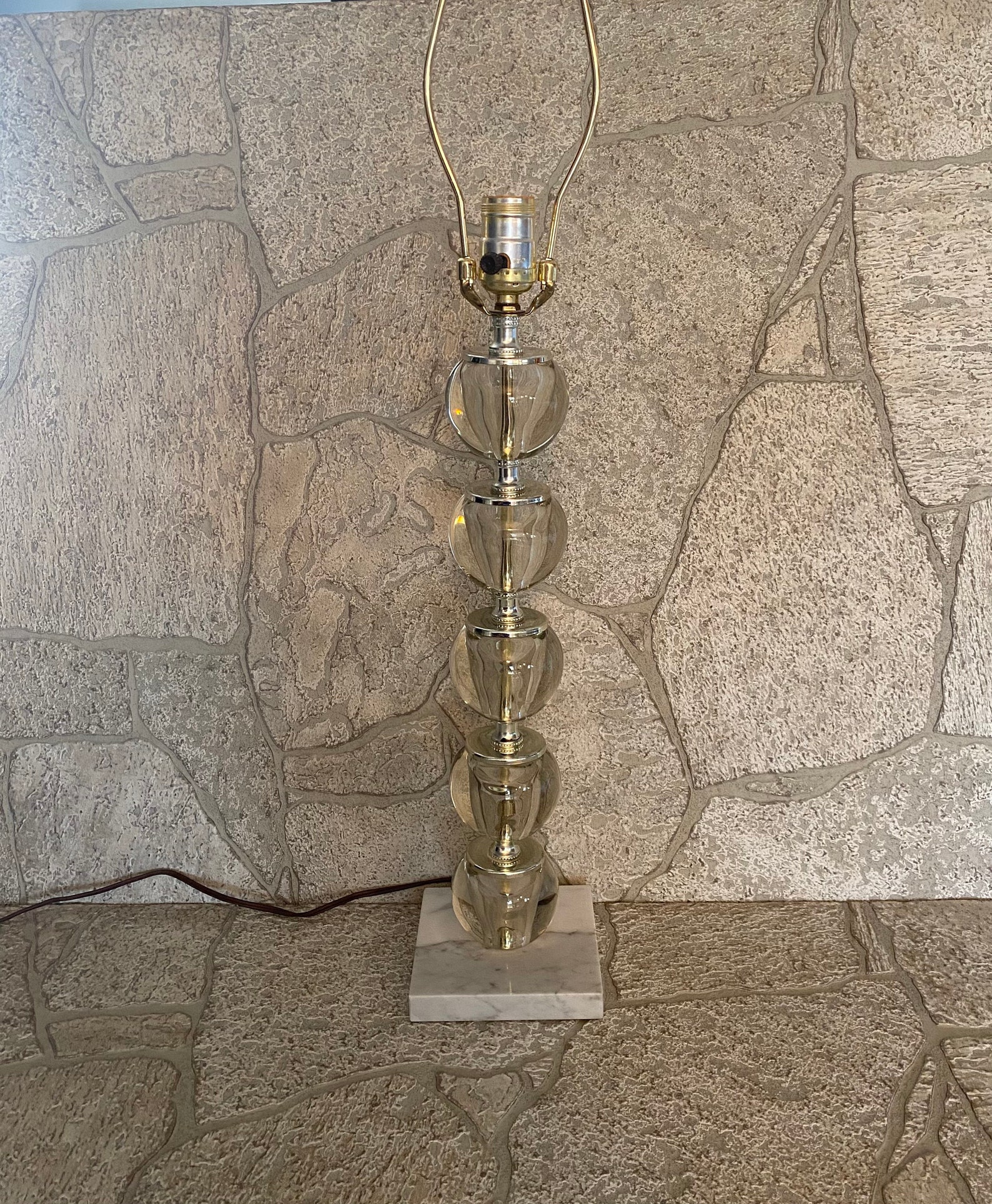 Hollywood Regency Vintage Stacked Glass Ball Table Lamp/ MCM Etsy
