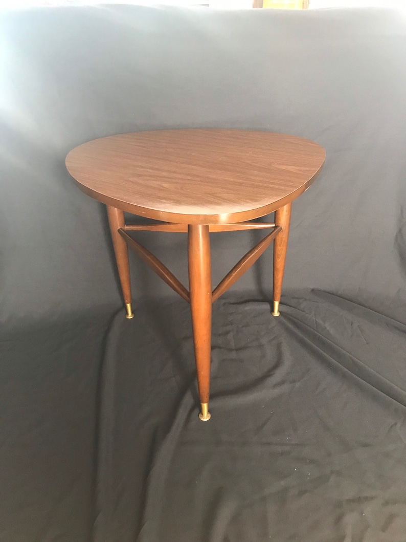 Mersman Guitar Pick Table Mid Century Modern Tripod End Etsy