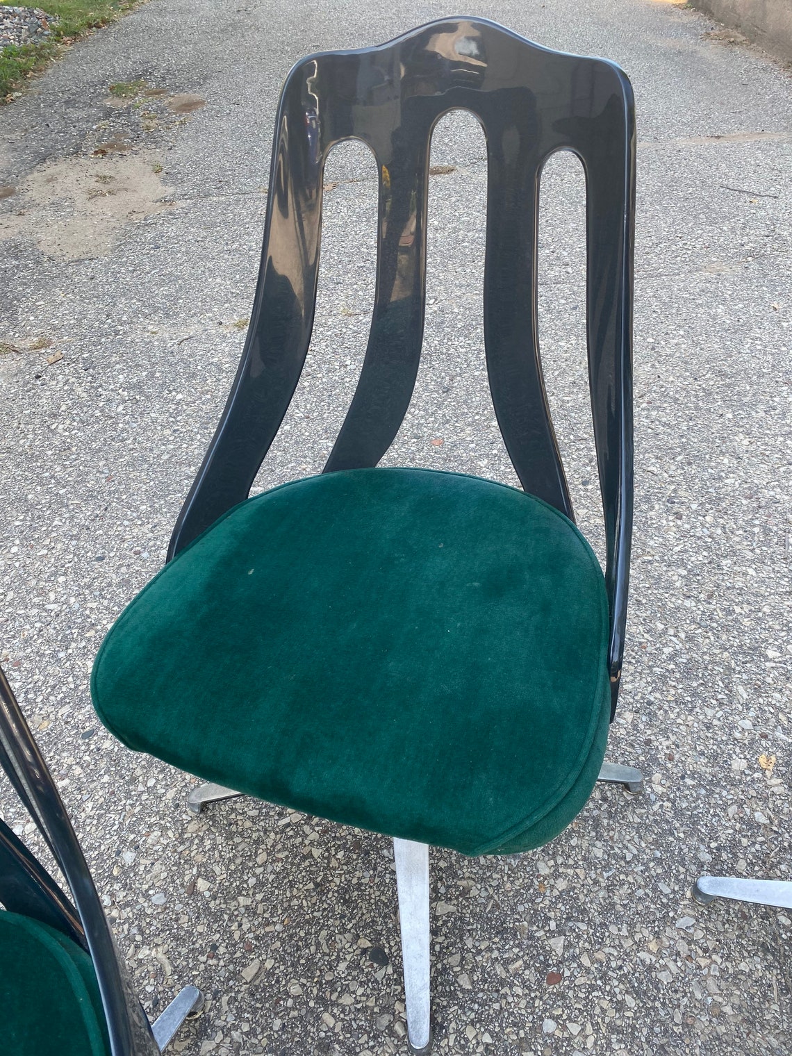 4 Howell Swivel Lucite Green Velour Chairs / Retro Lucite Etsy