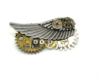 Winged steampunk, steampunk, steampunk, jewelry brooch