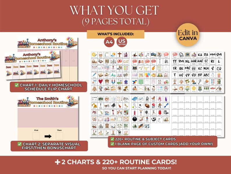 Train Routine Home Day Editable Homeschool Schedule Flip Chart, Trains Routine Cards (digital ...