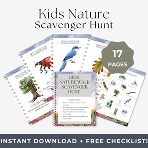 Kids Nature Scavenger Hunt Printable, Kids Outdoor Activity, Outdoor Learning Activity, Nature Treasure Hunt, Family Fun Game