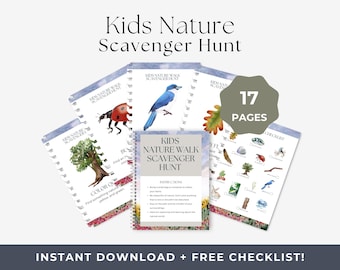 Kids Nature Scavenger Hunt, Outdoor Activity (Digital Download)