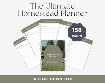 Ultimate Homestead Planner, Garden, Canning, Livestock (Digital Download)