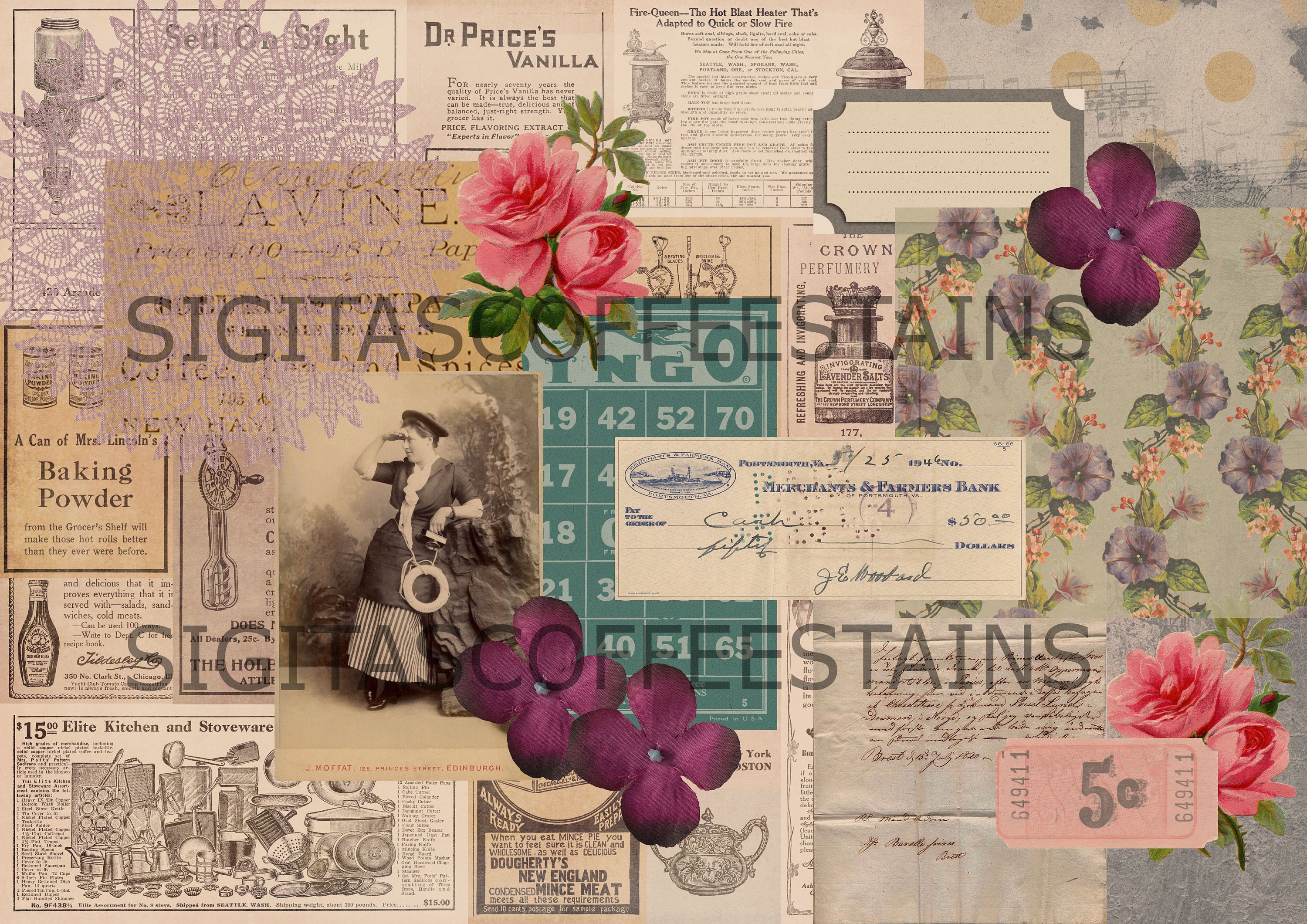 Vintage Digital Collage Sheets. Printable Collage - Etsy
