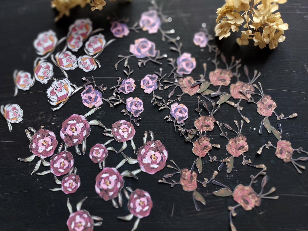 MINI Rose Cut Outs Journal Embellishments Collage Elements. - Etsy