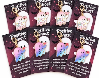 Ghost bag charm, Halloween purse Accessory, Enamel keychain, Spooky gifts | Kawaii Spooky Keychain, Fall Bag Charm, Cute keychain, Boo Charm