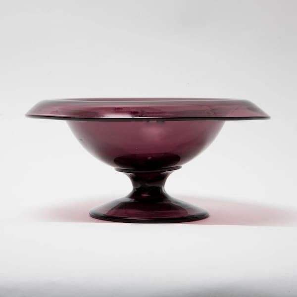 Amethyst Glass Rolled Edge Console Bowl