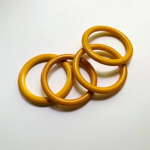 Lot of 4 Vintage Yellow Bakelite Bangle Bracelets