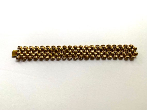 Bracelet Vintage Années 80 - Maille Panther En Or Jaune 18K Massif - Longueur 21 Cm - Fabriqué En Italie