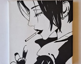 Cuadro Nana Osaki - Fan Art pintado a mano sobre lienzo 20x20 cm