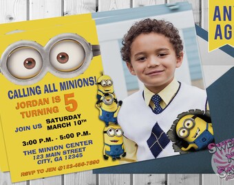 minion invitation etsy