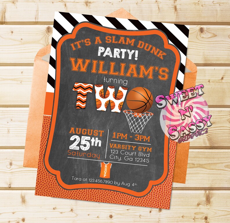 Basketball Invitation Basketball Birthday Party Invitation Etsy