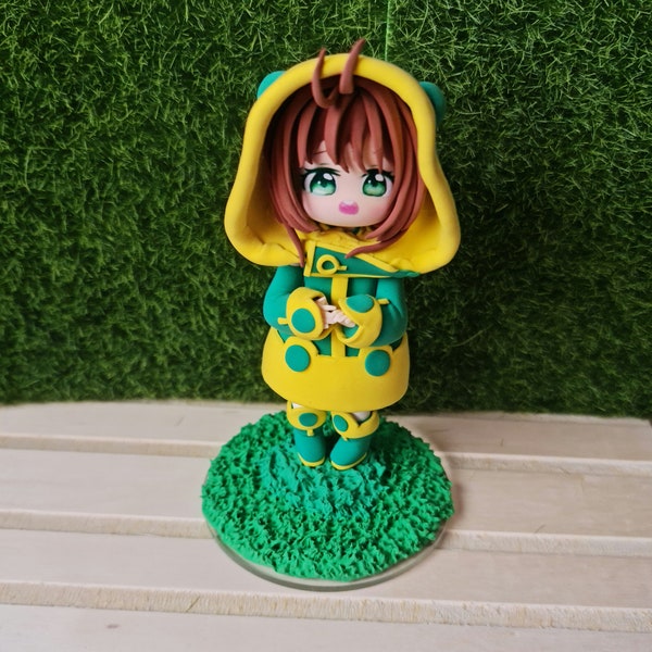 Doll, Chibi, Anime, Panda, Air dry clay, Custom, Adorable, Aiko, Handmade