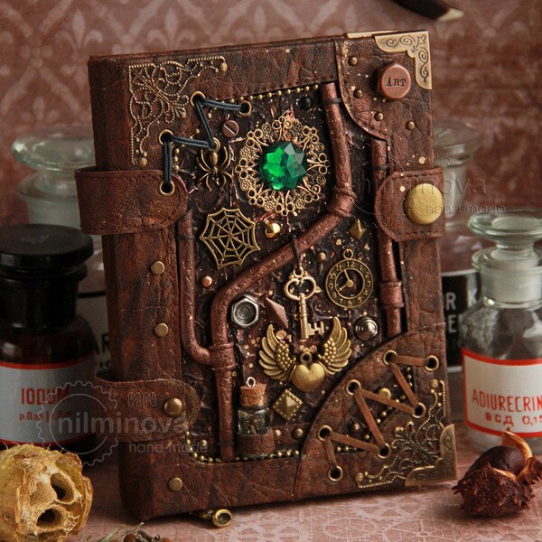 Book of shadows journal «Alchemy» A6, book of spells, witchcraft book, occult book, witch spell book victorian goth READY TO SHIP