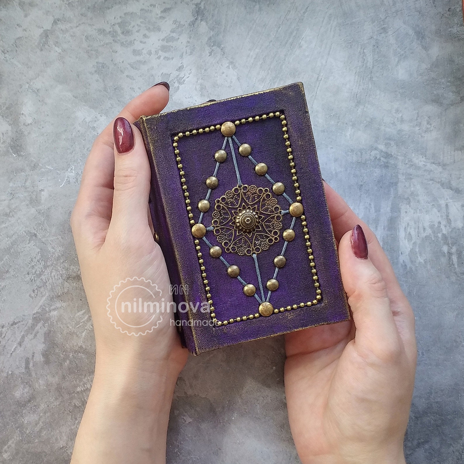 Dark purple spellbook Book of shadows Blank Book of spells | Etsy