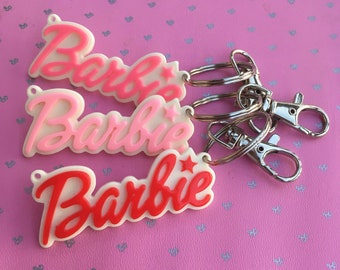 barbie logo keychain