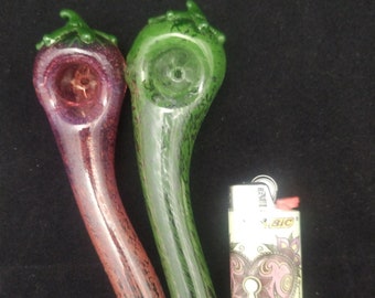 Chili pepper style glass tobacco pipe