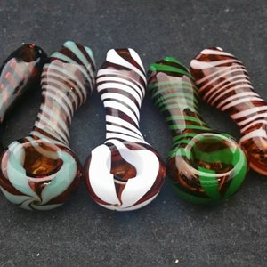 Small 3-4 Spiral Spoon Style Glass Tobacco Pipe image 7