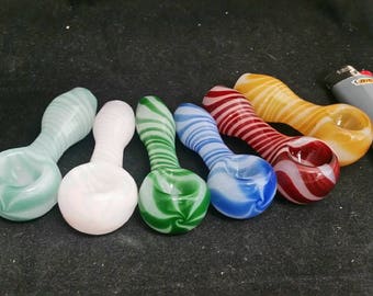 Small (3-4") Spiral Spoon Style Glass Tobacco Pipe