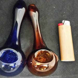 Solid Color Spoon Style Glass Tobacco Pipe image 4