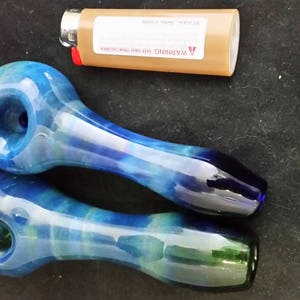 Fumed on Color Spoon Style Glass Tobacco Pipe image 4