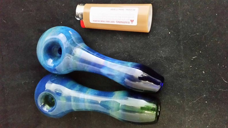 Fumed on Color Spoon Style Glass Tobacco Pipe image 4