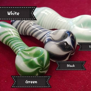 Small 3-4 Spiral Spoon Style Glass Tobacco Pipe image 5