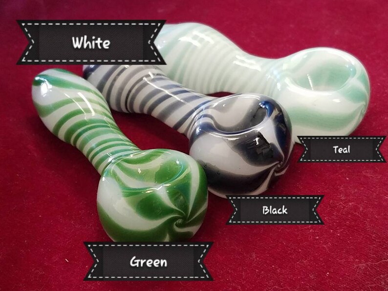 Small 3-4 Spiral Spoon Style Glass Tobacco Pipe image 5