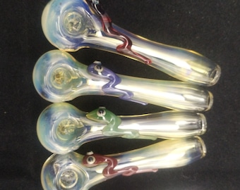 Cartoon worm spoon style glass tobacco pipe