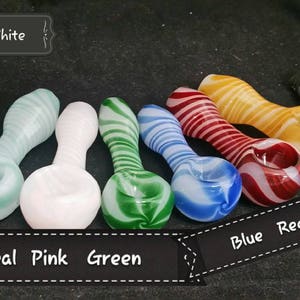 Small 3-4 Spiral Spoon Style Glass Tobacco Pipe image 6