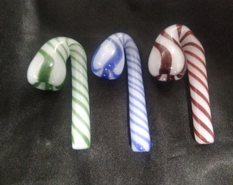 Small (3-4") candy cane glass pipe
