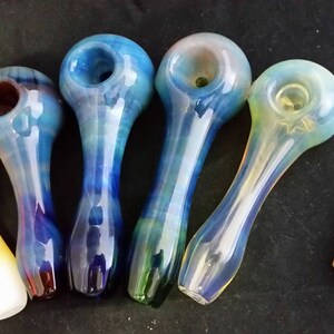 Fumed on Color Spoon Style Glass Tobacco Pipe image 3