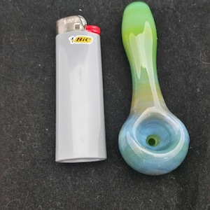 Fumed on Color Spoon Style Glass Tobacco Pipe image 7