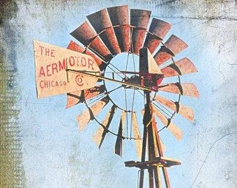 Texas Windmill Light Blue (Image is vertical)