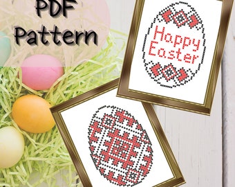Pysanka Easter egg Cross stitch pattern, digital pattern Ukrainian Pysanka cross stitch, Happy Easter Ukraine folk vyshyvanka egg ornament