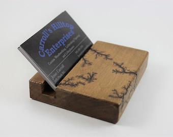 Business Card Holder, Beech with Lichtenberg Figuring